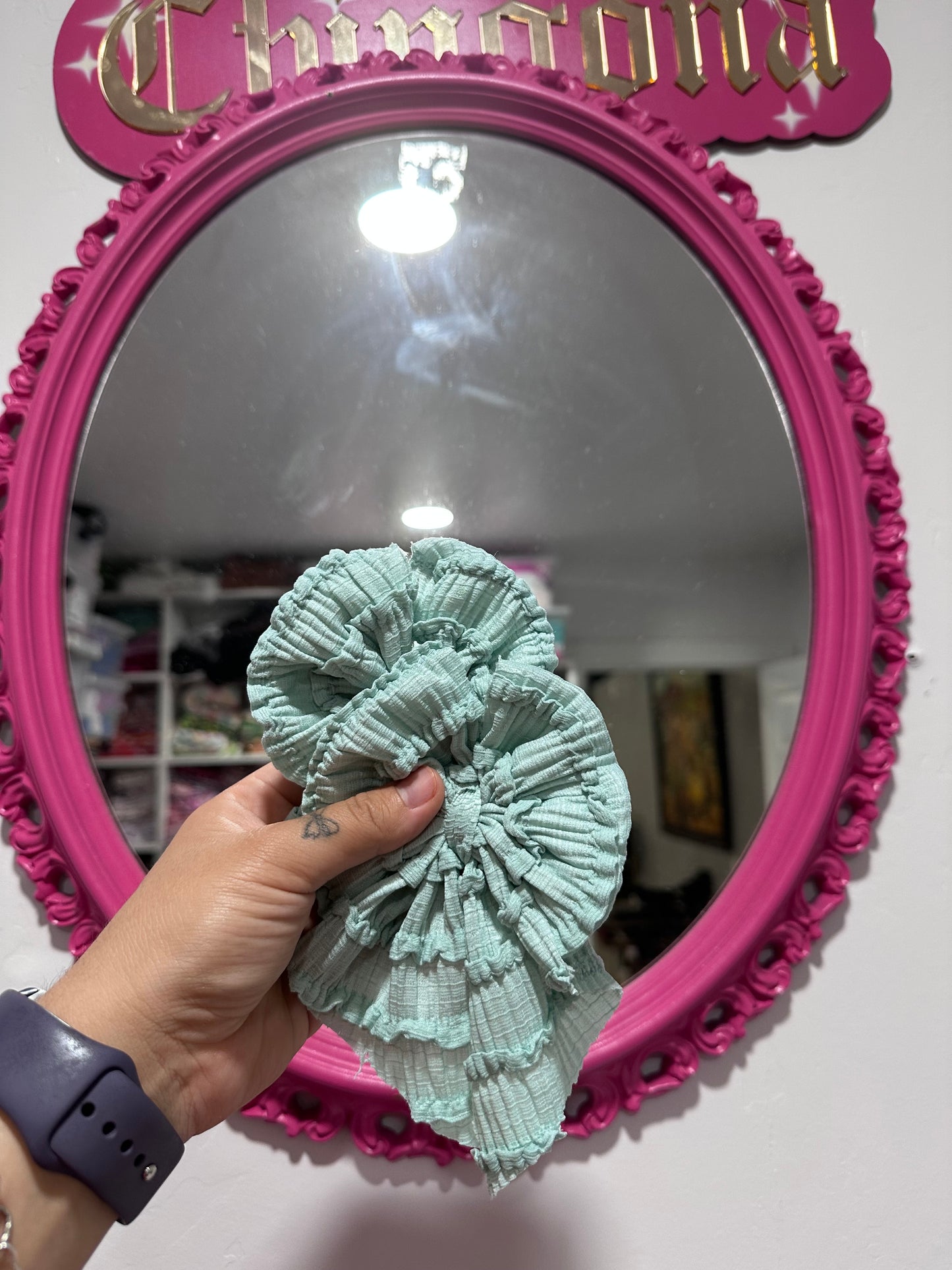 Pastel green ruffles - Headwraps