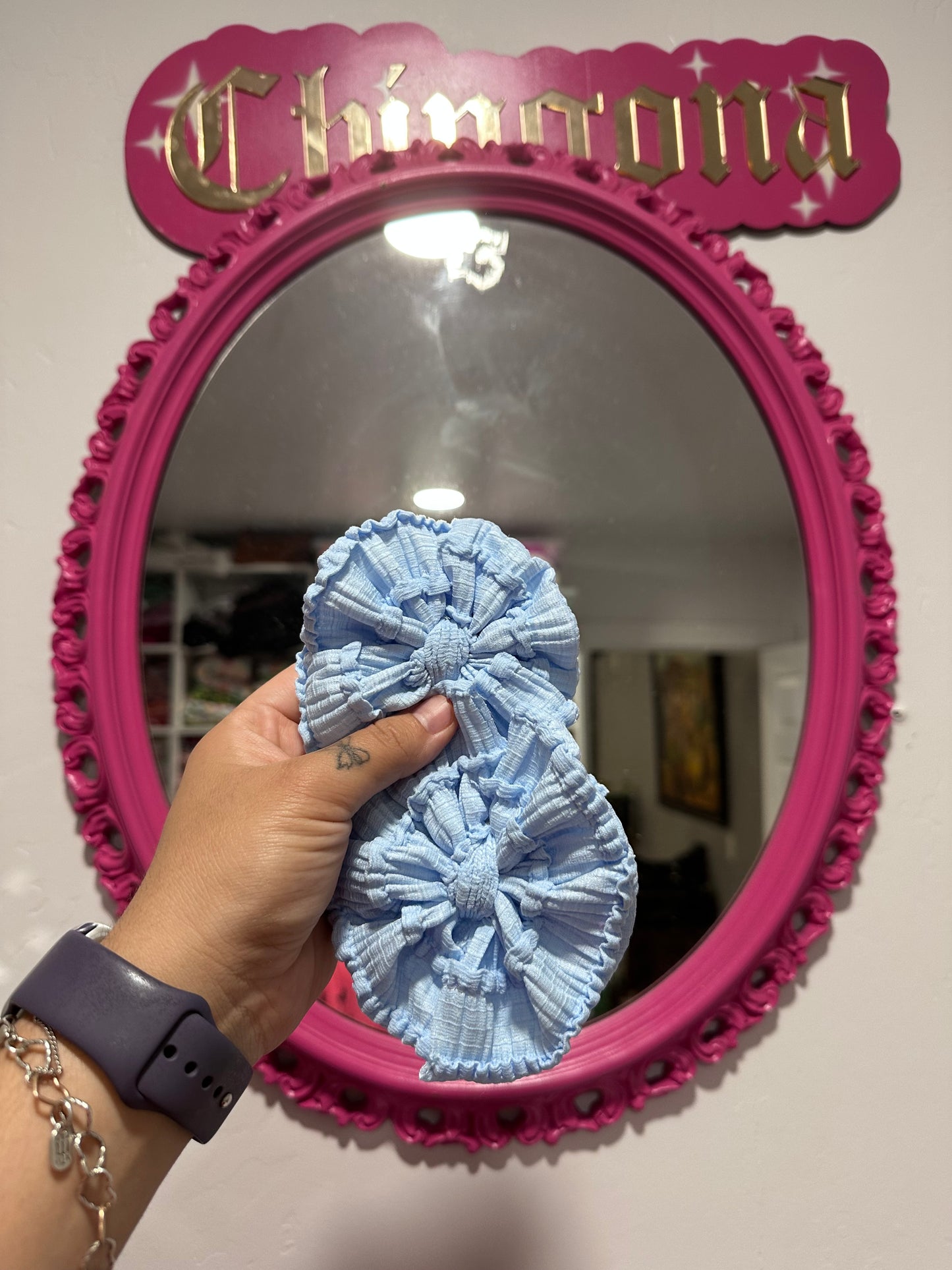 Pastel blue ruffles- Headwraps