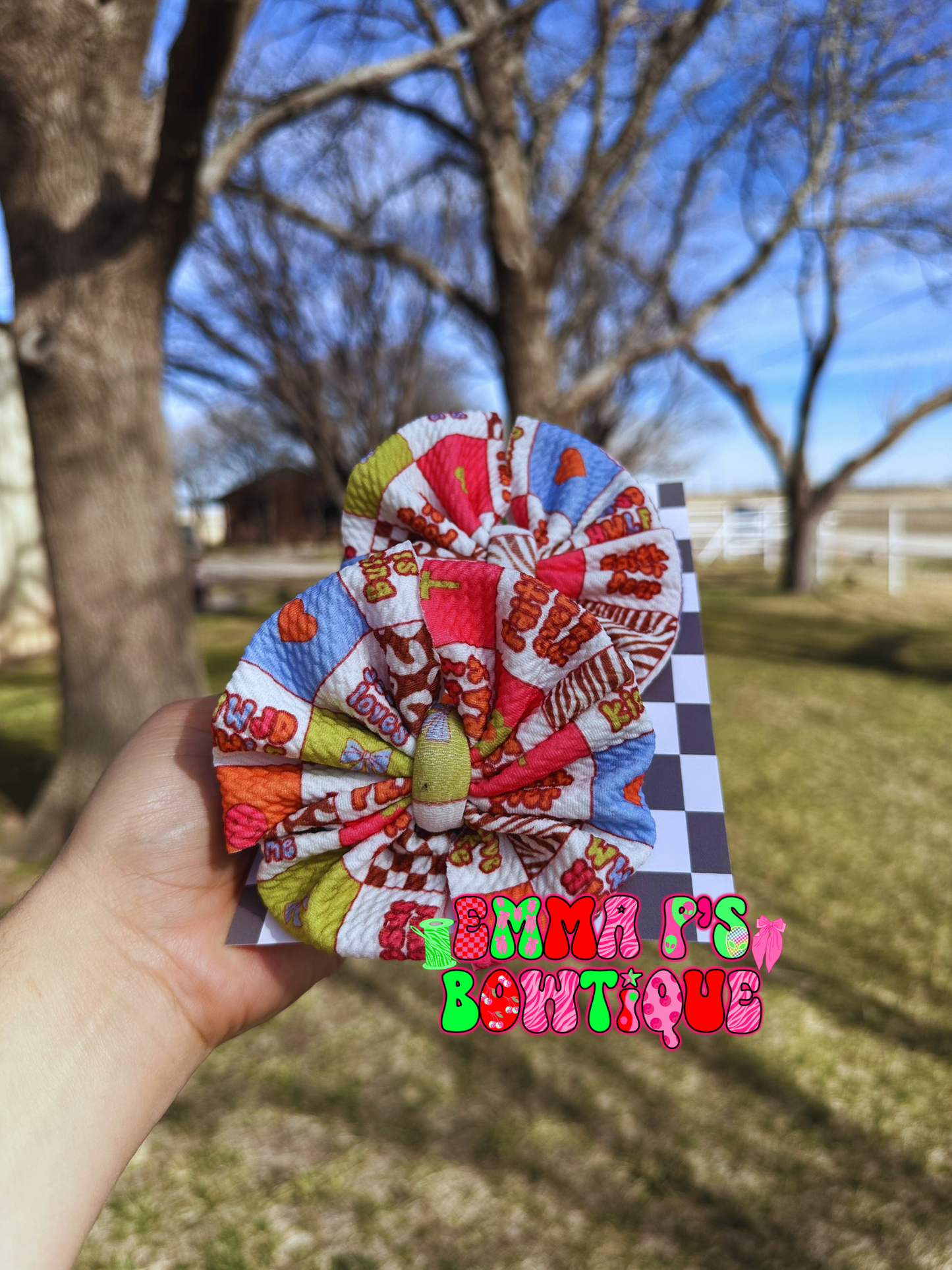 Jesus Patchwork- Piggies & Single Bows