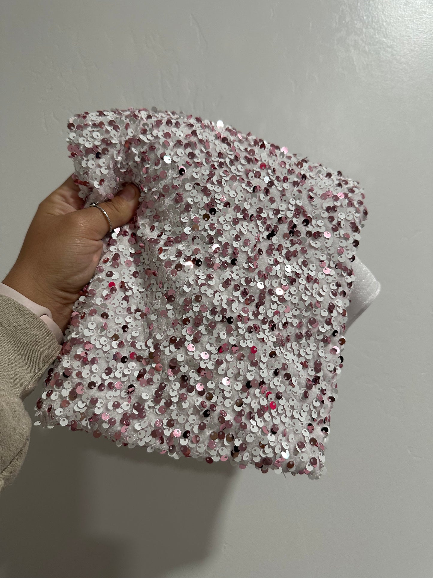 Pink & white sequin