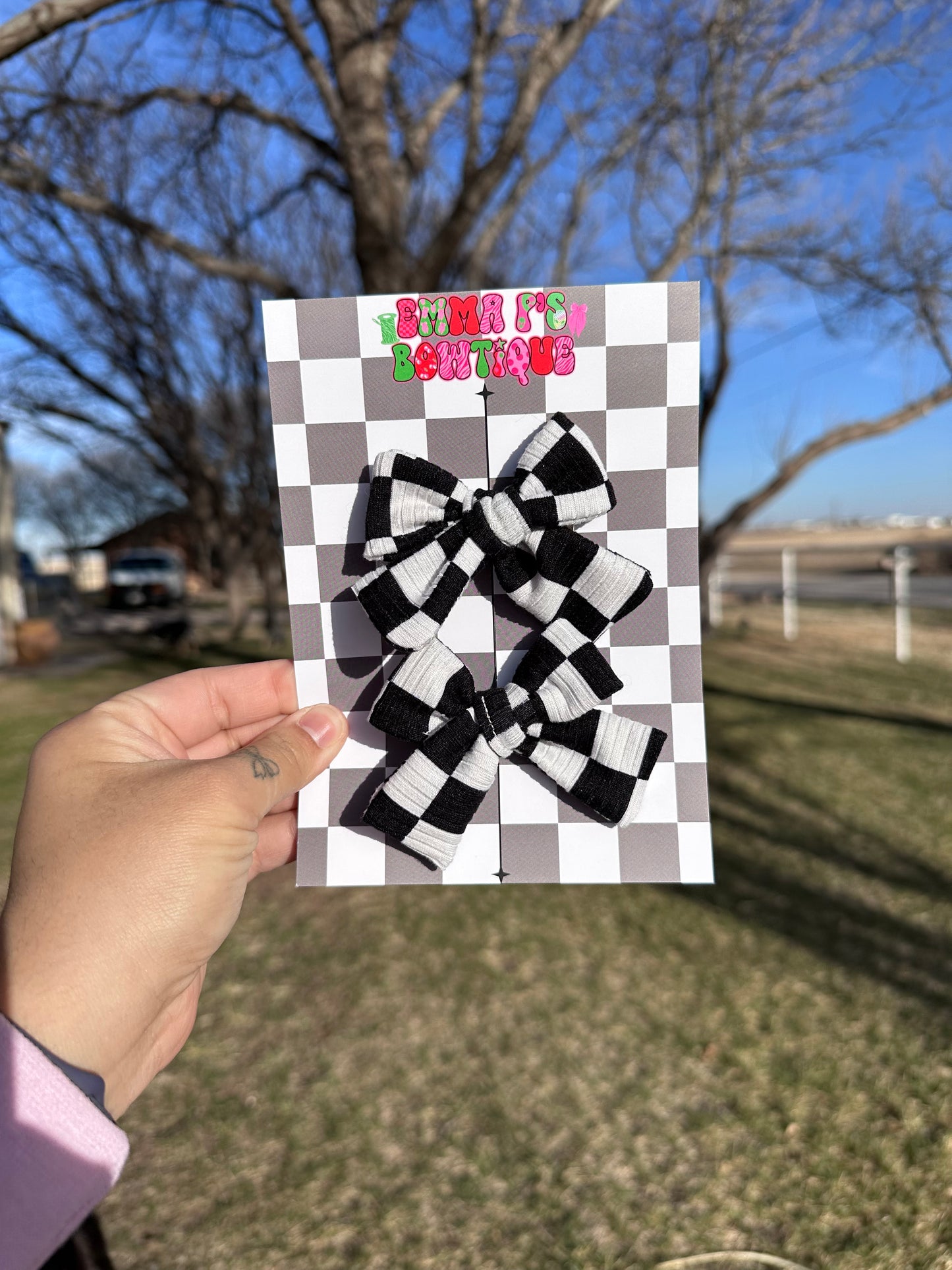 Checkered Pinwheel Piggies
