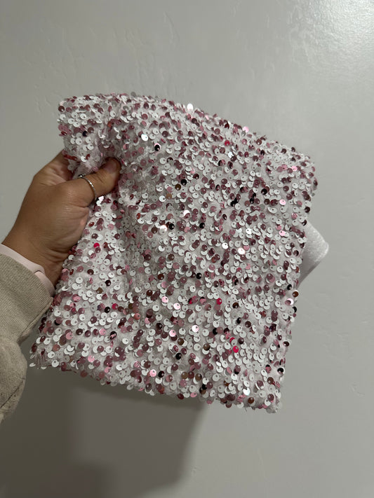 Pink & white sequin